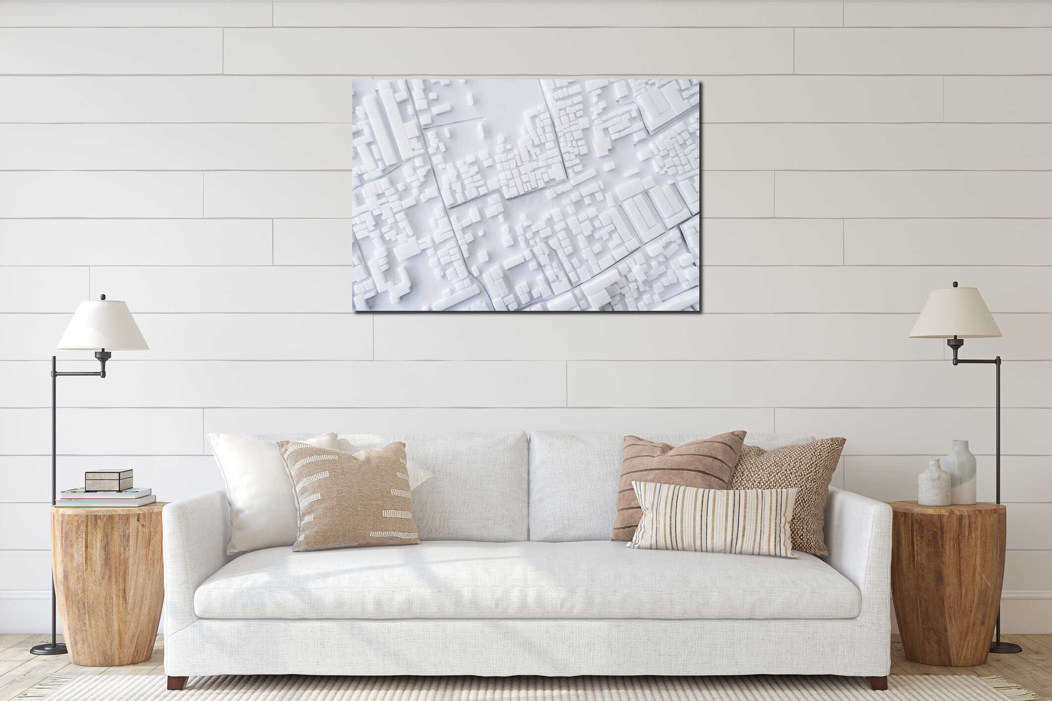 Canvas hanging interior mockup