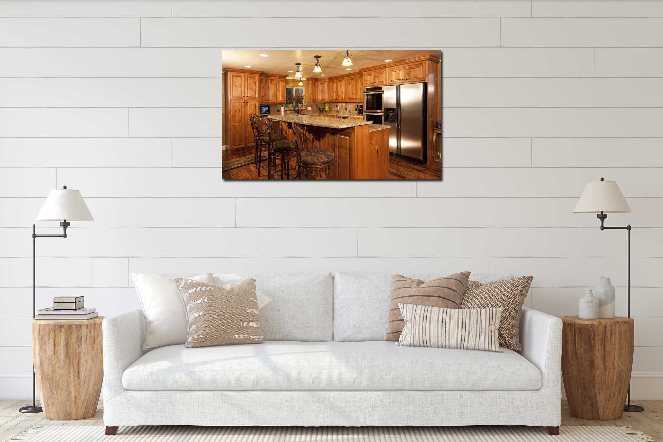 Canvas hanging interior mockup